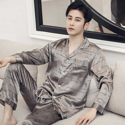 Men's Designer Ice Silk Pajama Set