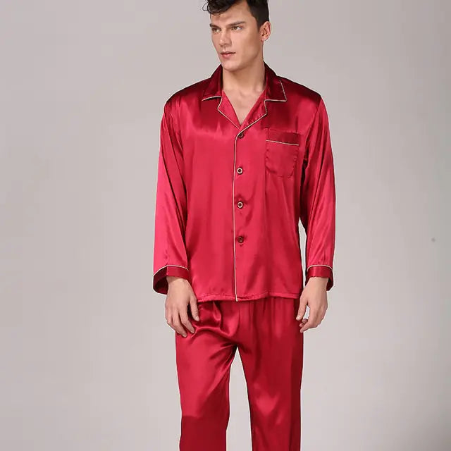 Men's Designer Ice Silk Pajama Set