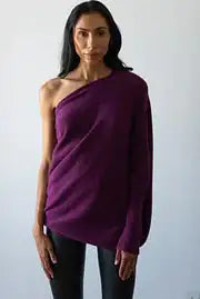 Off Shoulder Draped Jumper