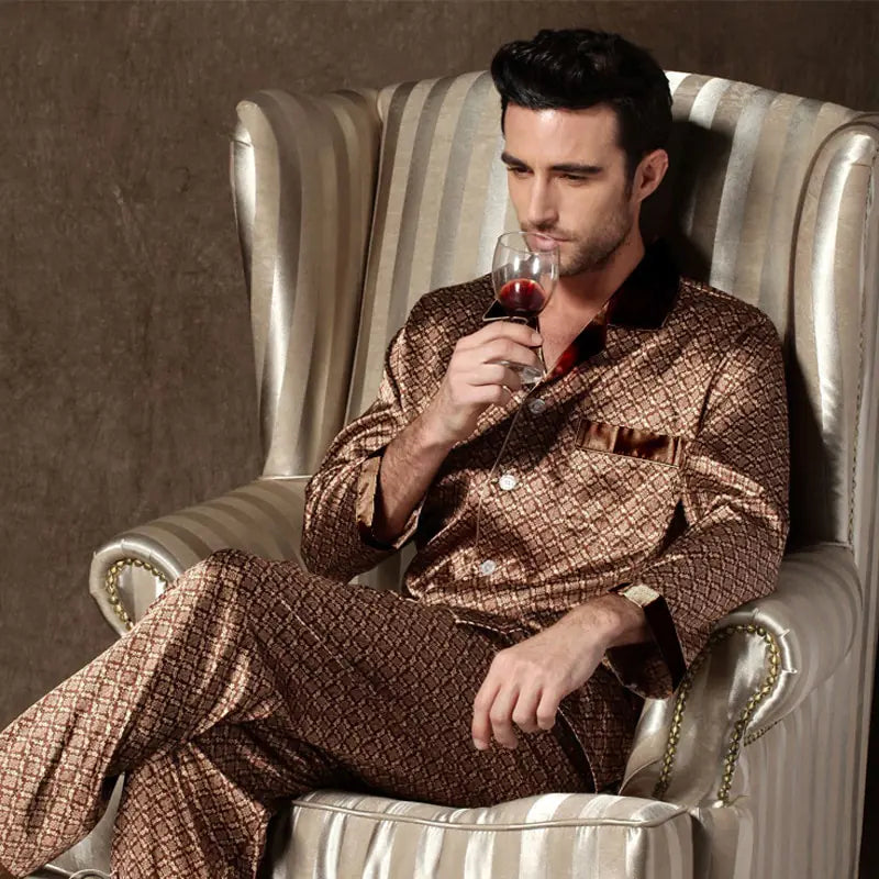 Men's Designer Ice Silk Pajama Set